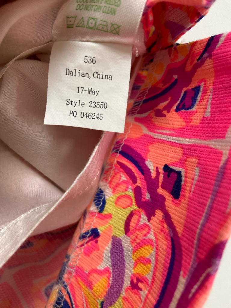 LILLY PULITZER Size 00 Neon Coral Purple/Blue Medallion Ladies Skort