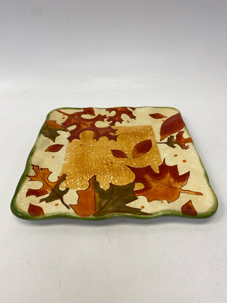 Tan Orange/Multi Leaves Ceramic Fall