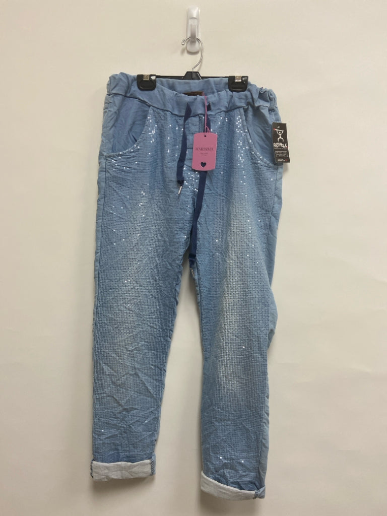 NWT Size OSFM Blue Sequins Ladies Pants
