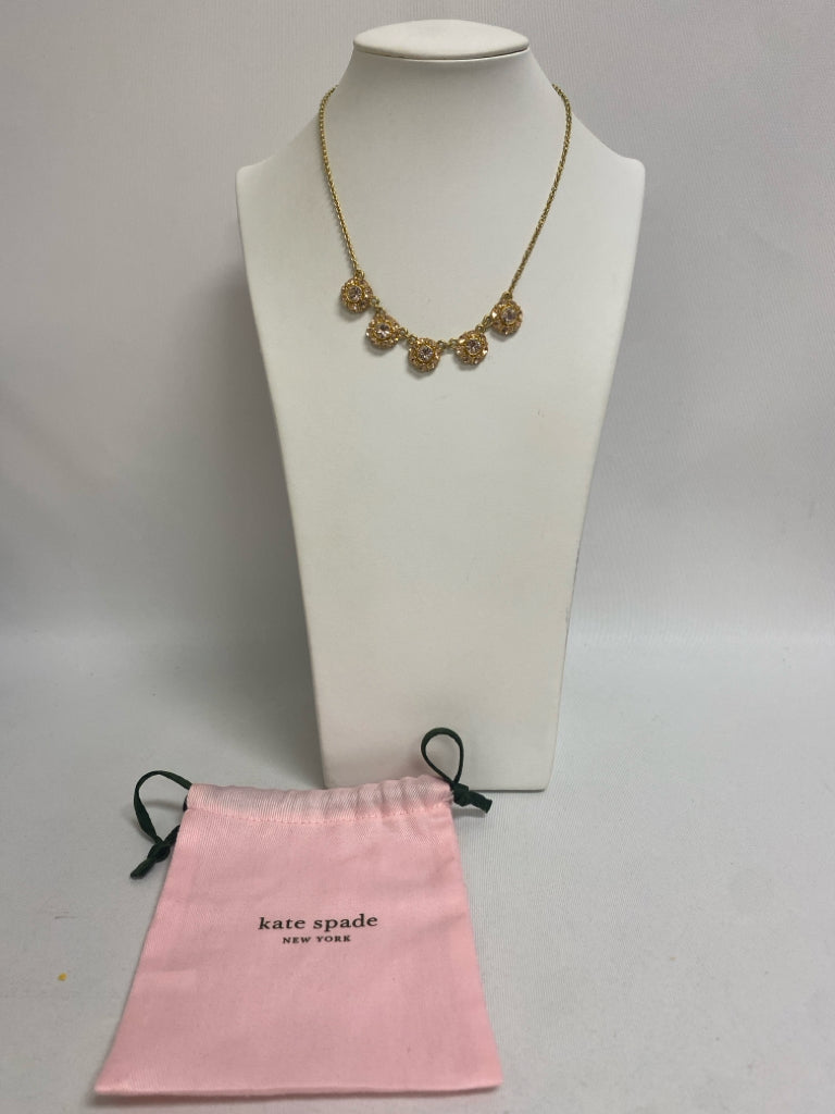 Kate Spade Gold Color Clear Shapes Necklace