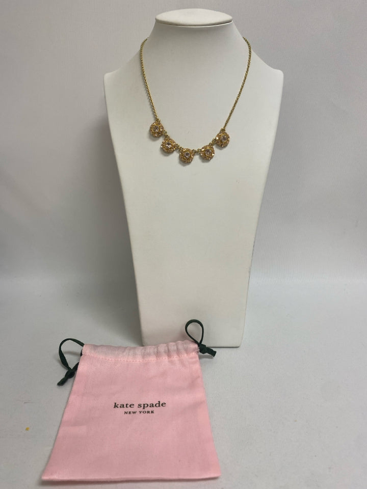 Kate Spade Gold Color Clear Shapes Necklace