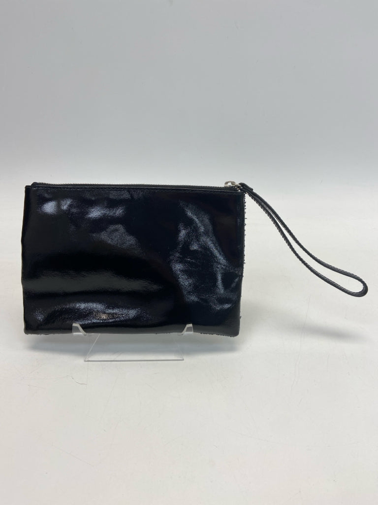 Wht House/Blk Mkt Black Silver/Gold Beaded Jeweled Wristlet