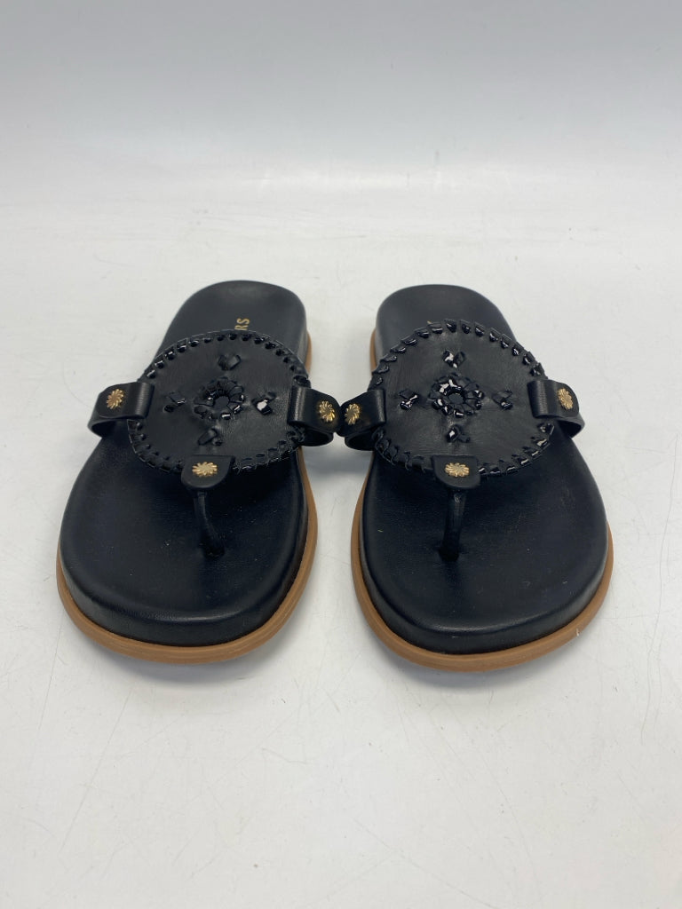 Jack Rogers  Size 7.5 Black Gold Accent(s) Sandals