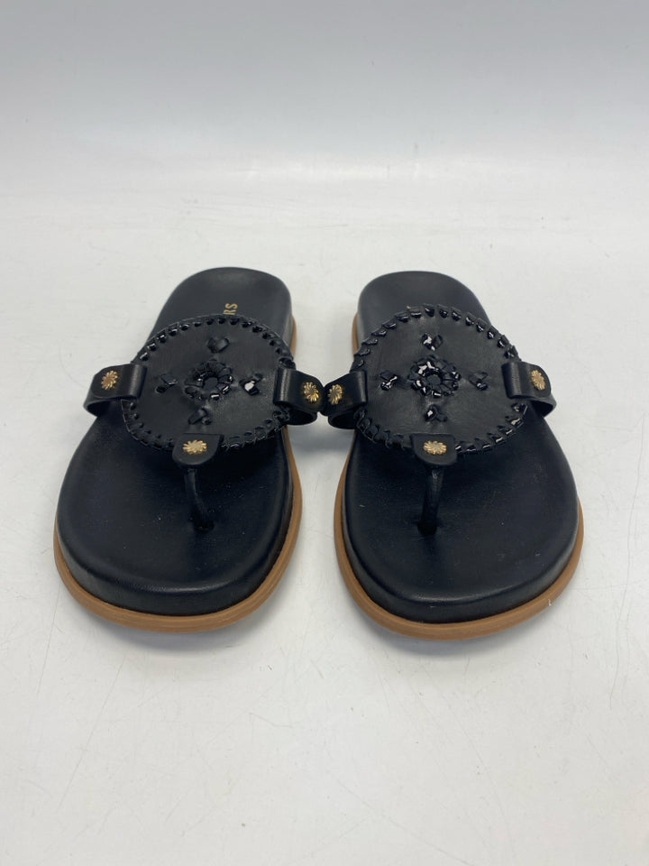 Jack Rogers  Size 7.5 Black Gold Accent(s) Sandals