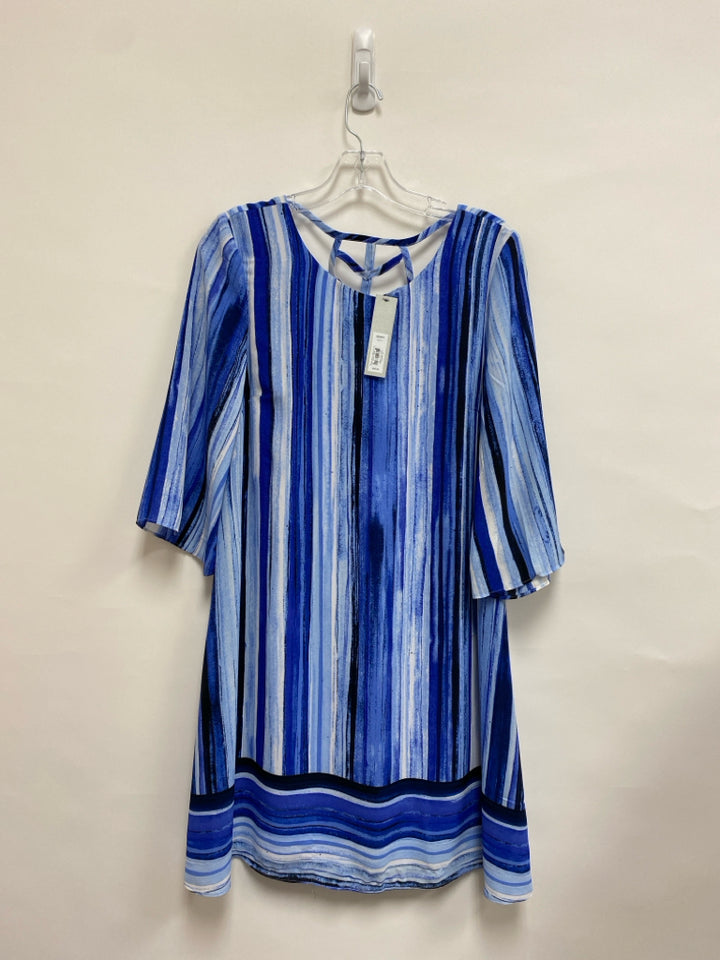 NWT Apt. 9 Size 10 Blue White/Black Striped Ladies Dress