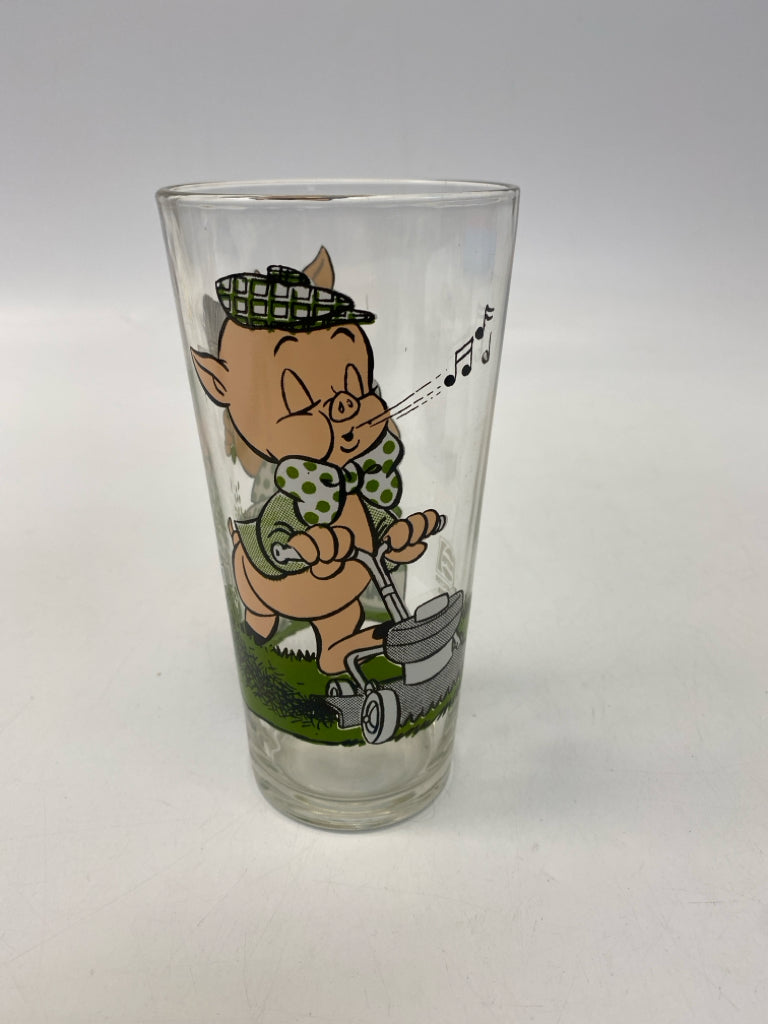 Clear Green/Navy Cartoon Glassware