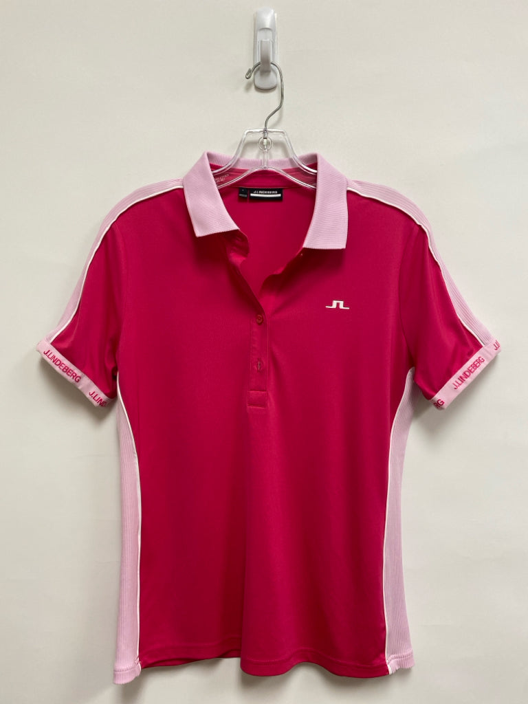 J. Lindeberg Size L Hot Pink White Trimmed Polo Athletic Top