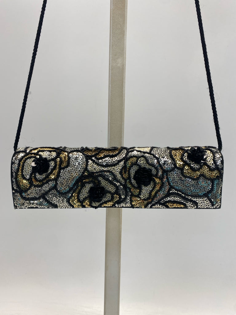 Black Gold Sequined Handbag