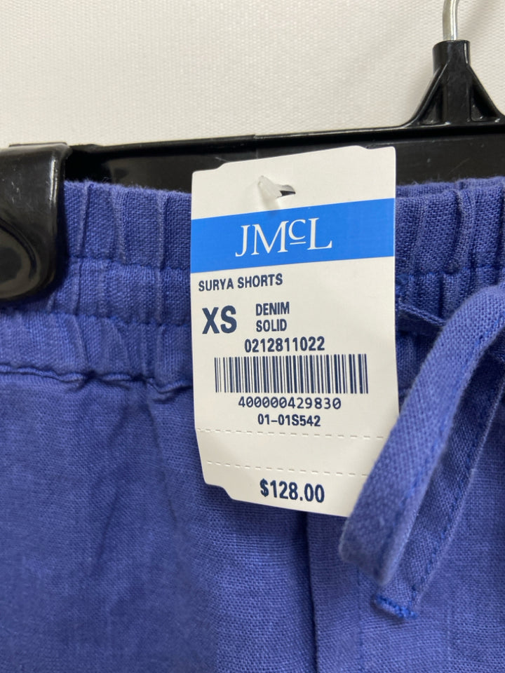 NWT J McLaughlin Size XS Blue Pull-on Linen Ladies Shorts