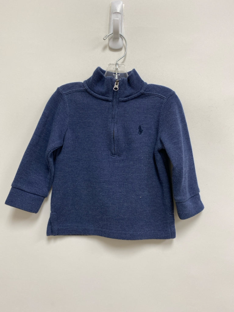 Ralph Lauren SIZE 9M Navy Mottled Quarter Zip Boy&