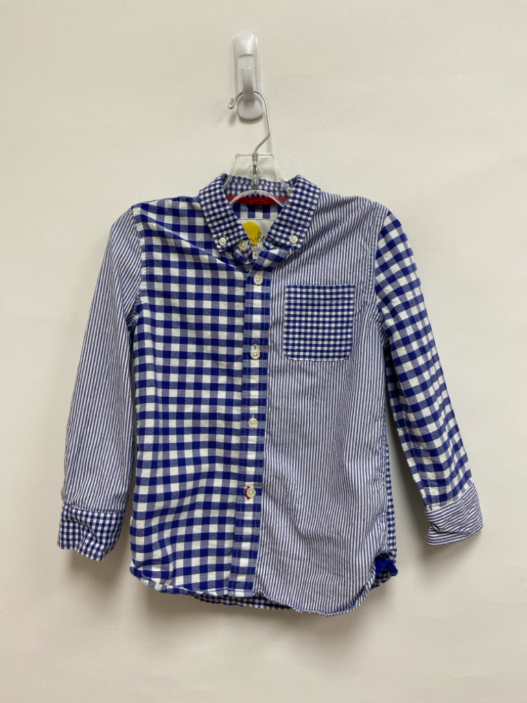 Mini Boden SIZE 6/7 Blue/White Button Up Boy&