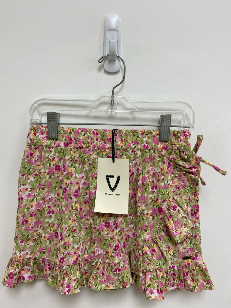 NWT SIZE 9 Pink/Green Beige/White Floral Wrap Girl&