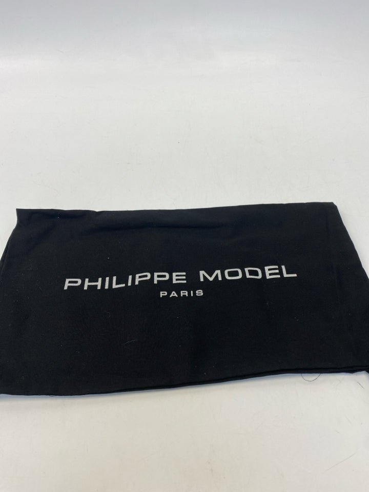 NWT Phillipe Model  Size 8.5 Navy Gray/Black Chenille Sneakers