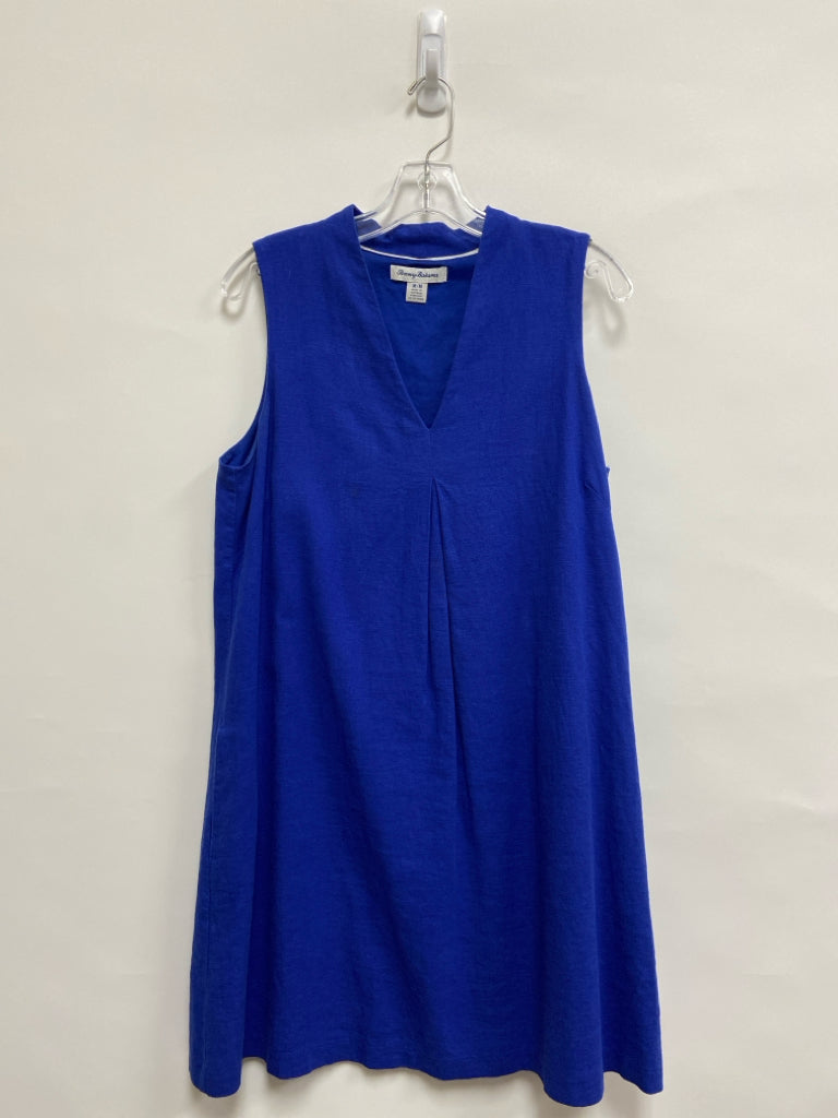 Tommy Bahama Size M Royal Blue Sleeveless Linen Blend Ladies Dress