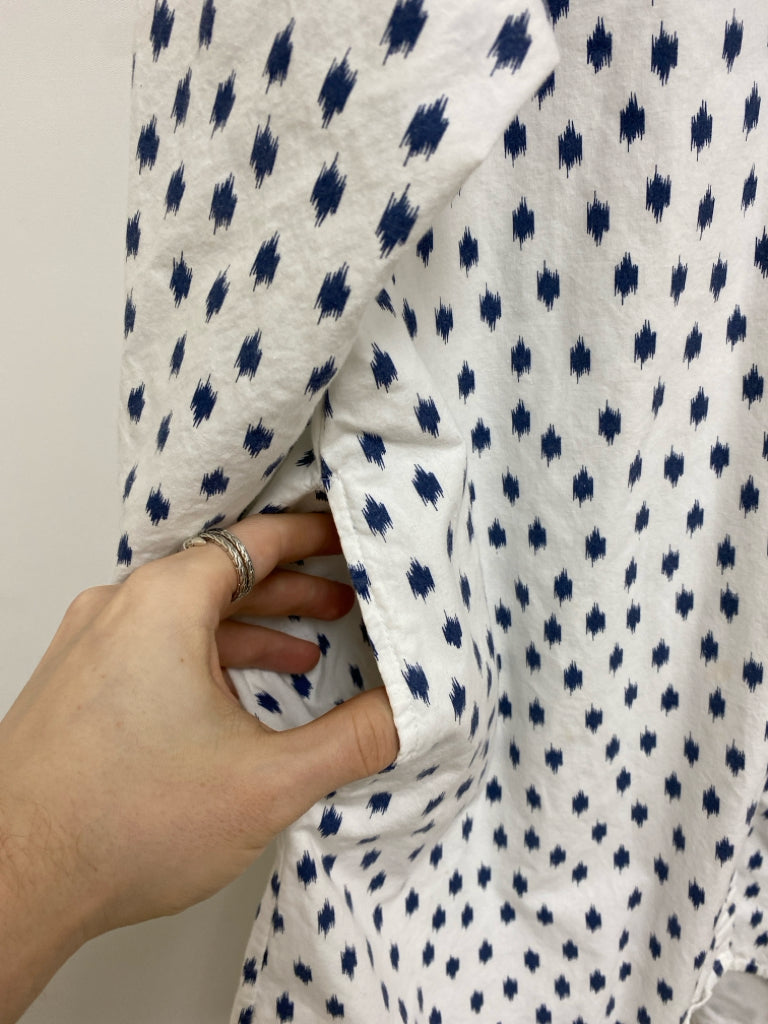 Tulip Size M White Navy Dots Tunic Ladies Top