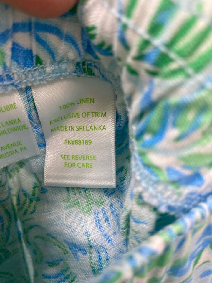 LILLY PULITZER Size M White Blue/Green Floral Ladies Shorts