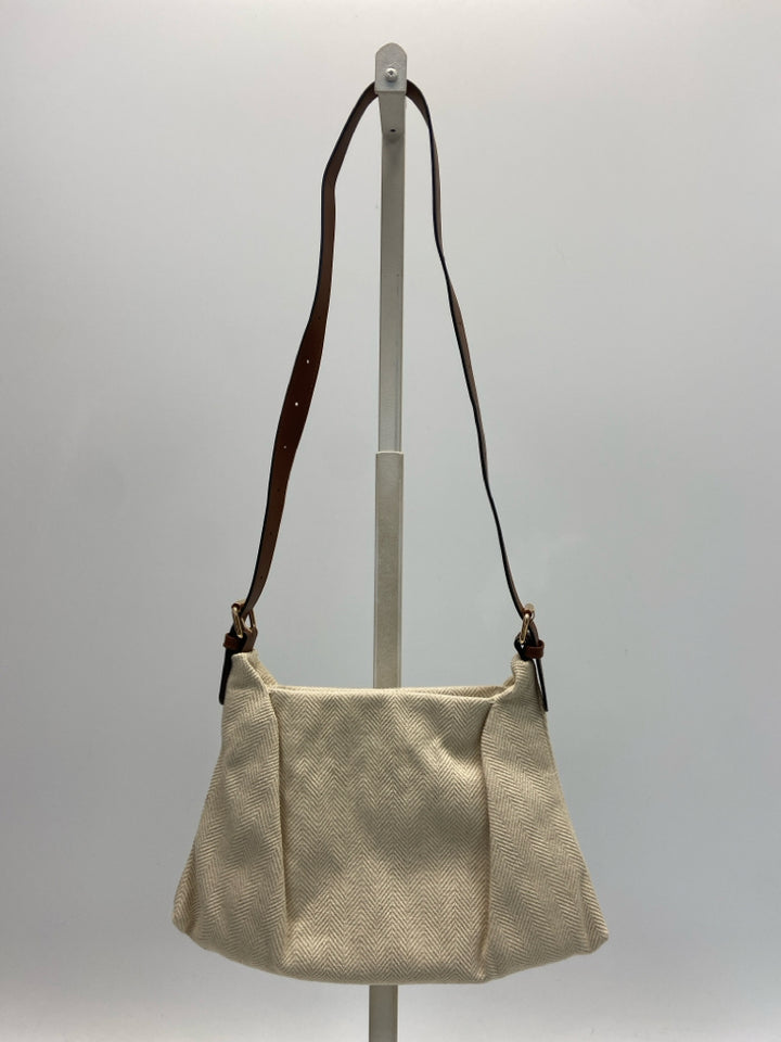 Simply Noelle Beige Herringbone Fabric Handbag