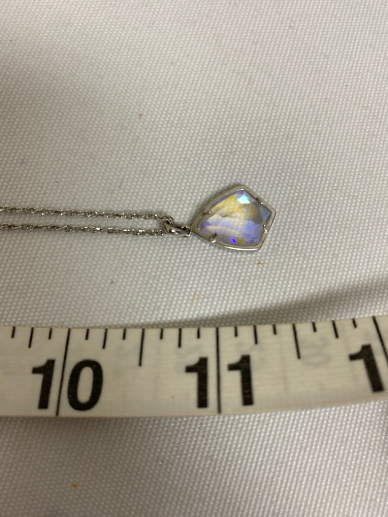 Kendra Scott Silver Color Iridescent Jeweled Necklace