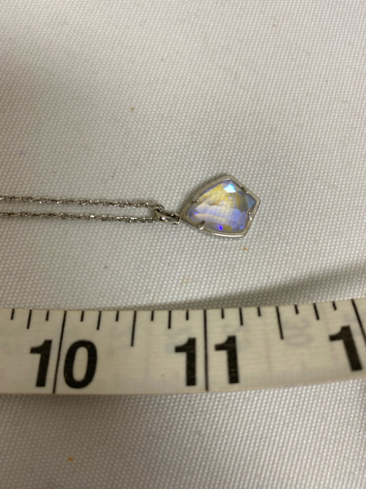 Kendra Scott Silver Color Iridescent Jeweled Necklace