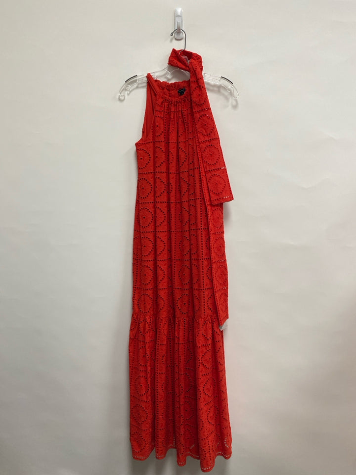 Ann Taylor Size XS Red Sleeveless Eyelet Ladies Dress
