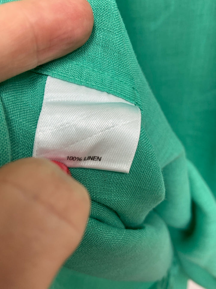Cremieux Size XL Seafoam Button Up Linen Men&