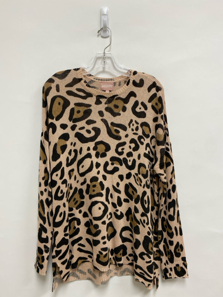 show me your MUMU Size XS Coral Black/Brown Animal Print Ladies Sweater