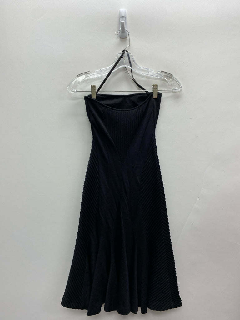 Diane Von Furstenberg Size 4 Black Texture Strapless Ladies Dress