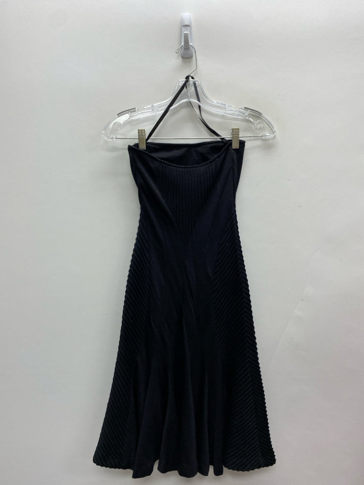 Diane Von Furstenberg Size 4 Black Texture Strapless Ladies Dress