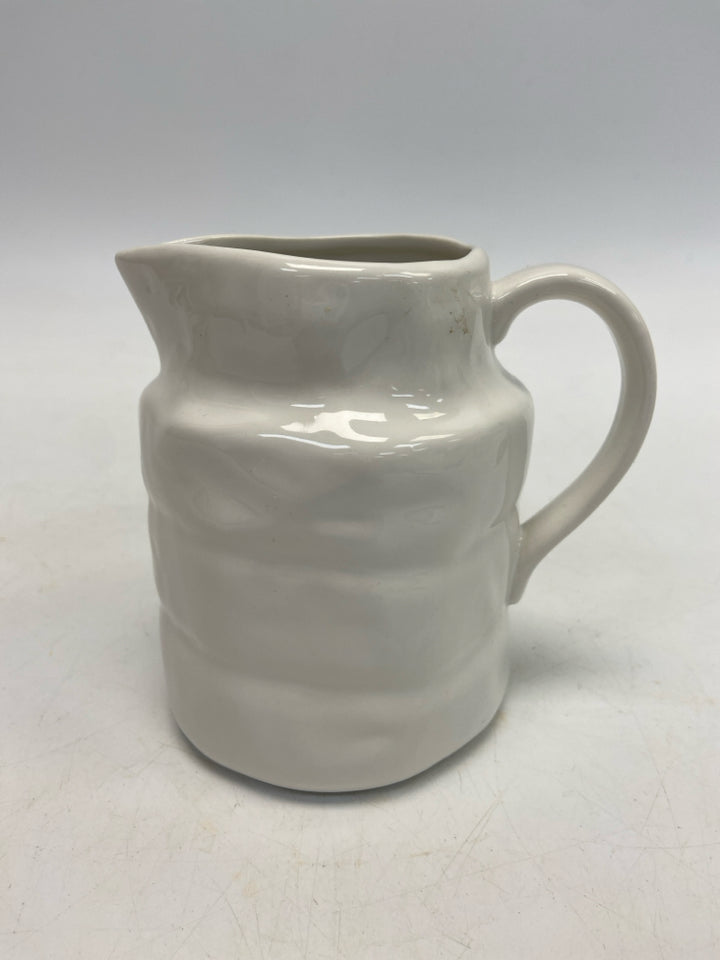 White Stoneware Pitcher