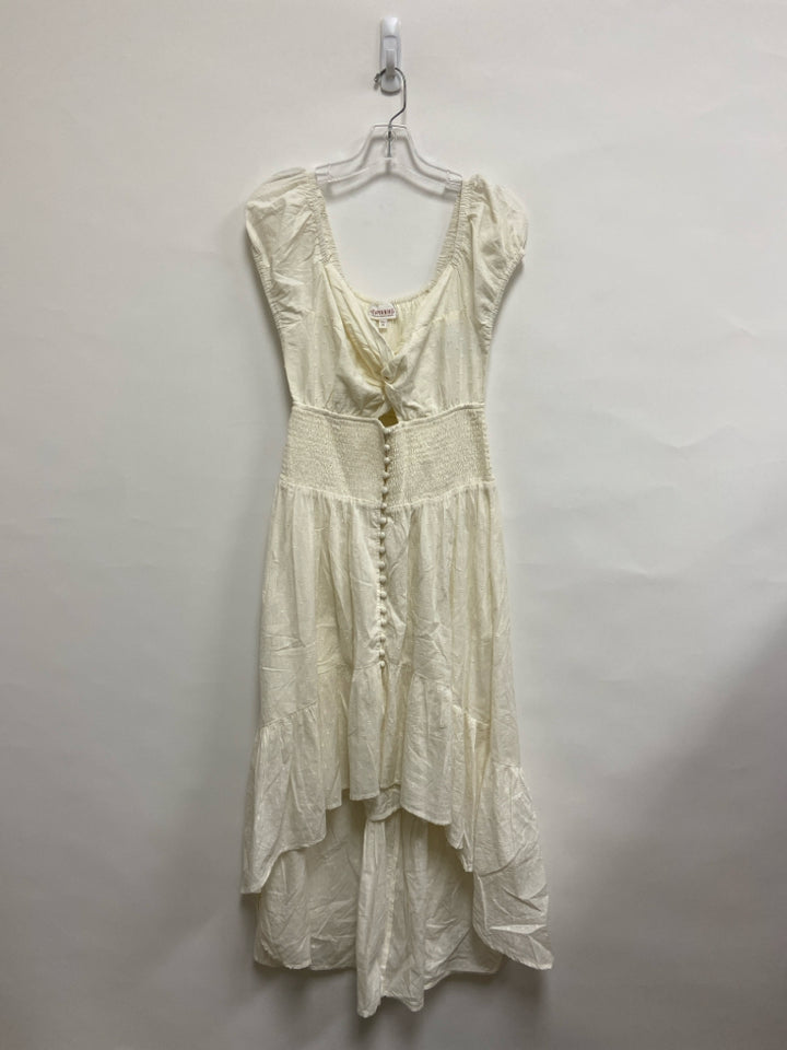 Shyanne Size M Ivory Smocking Sleeveless Swiss Dot Ladies Dress