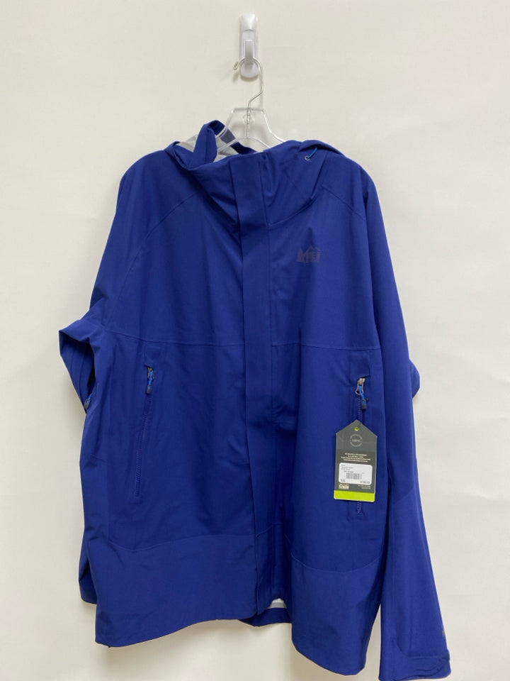 NWT REI Size XXL Dark Blue Hooded Zip Down Men&