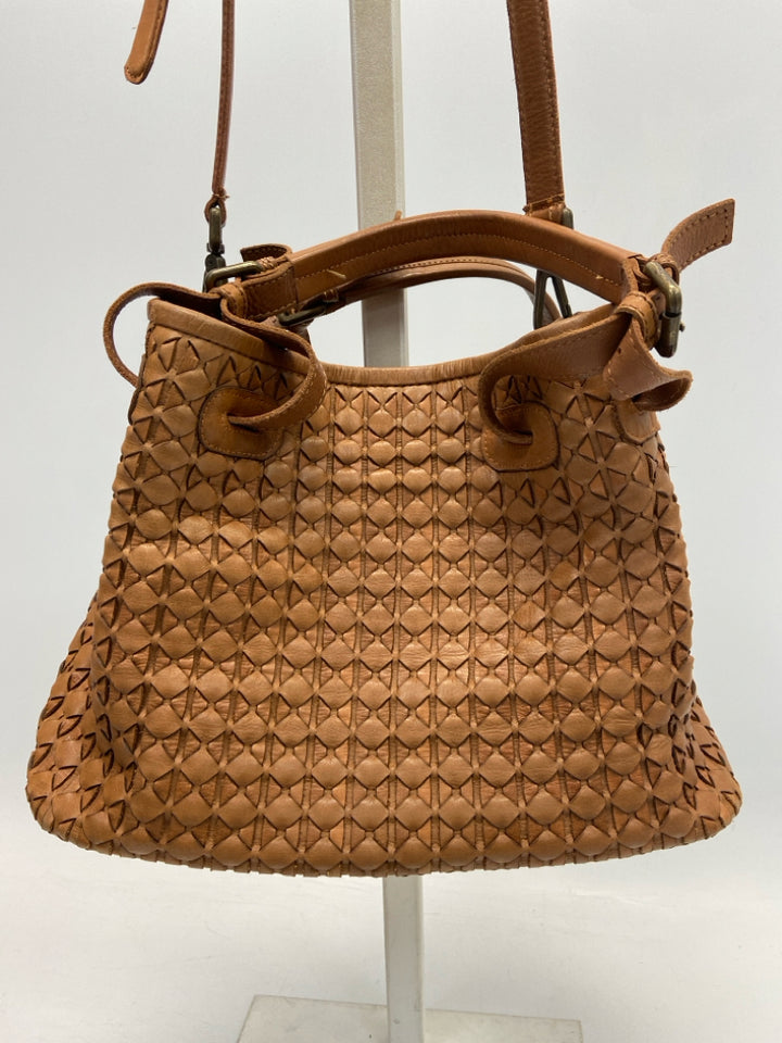 ValentinA Brown Woven Leather Handbag