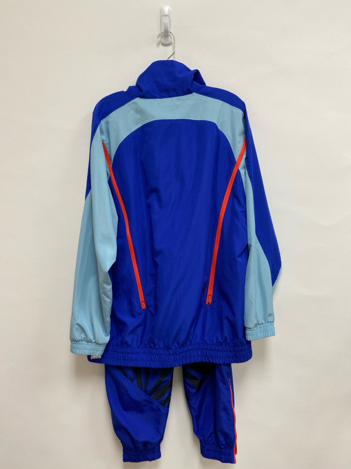 Adidas Size S Royal Blue Blue/Black Zebra Print Athletic 2pc