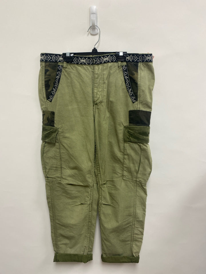 Free People Size 10 Olive Green Patches Cargo Ladies Pants