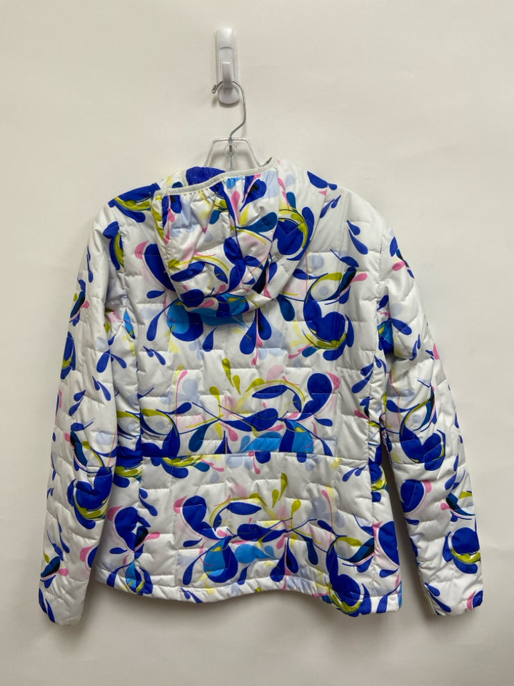 Helly Hansen Size M White Blue/Yellow Print Hooded Ladies Jacket