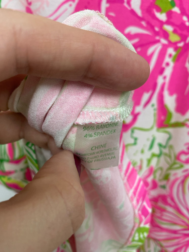 LILLY PULITZER Size M White/Pink Green Floral Ladies Dress