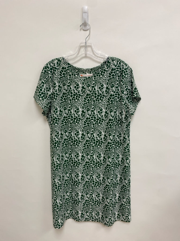 Jude Connally Size L Green White Giraffe Ladies Dress