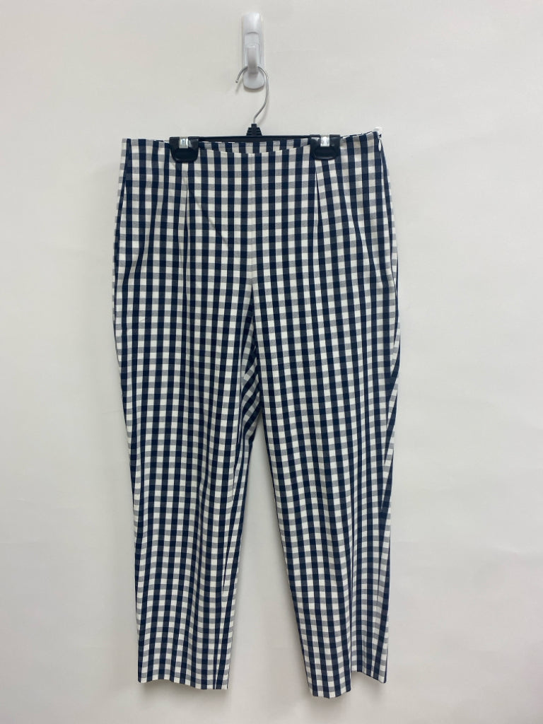 Brooks Brothers Size 4 White Navy Gingham Ladies Pants