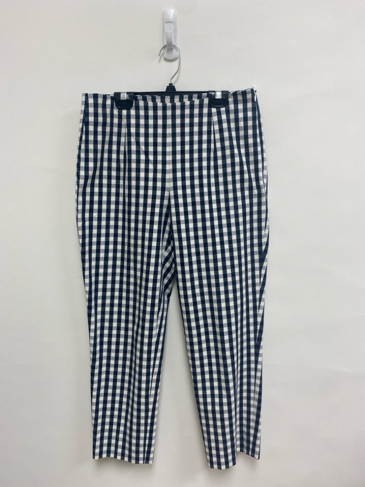 Brooks Brothers Size 4 White Navy Gingham Ladies Pants