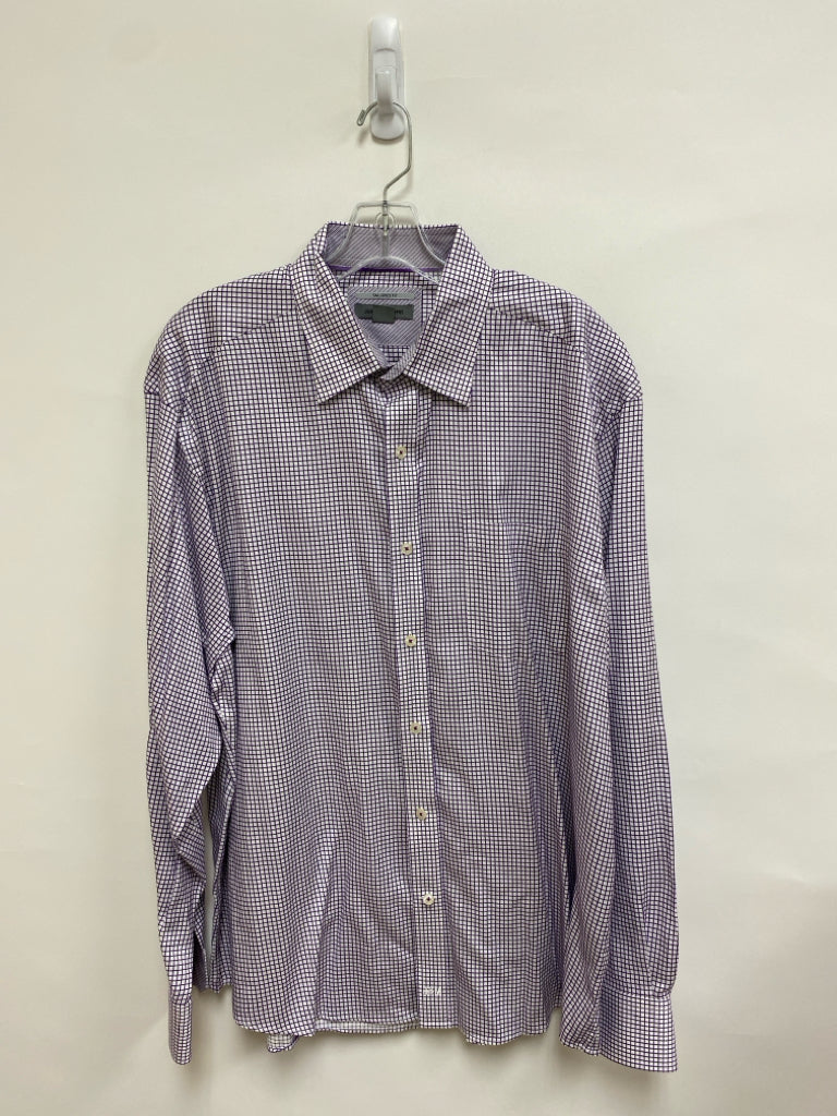 Johnston/Murphy Size XL Purple White Button Up Men&