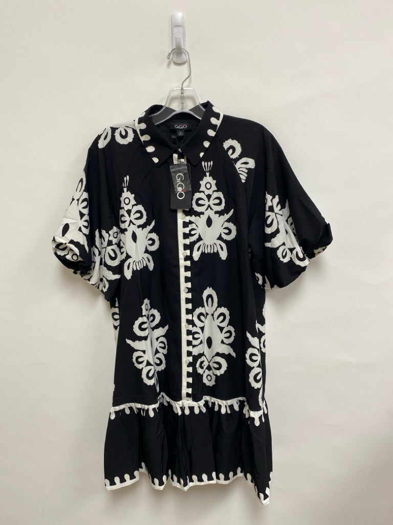 NWT GiGiO Size M Black White Print Ladies Dress