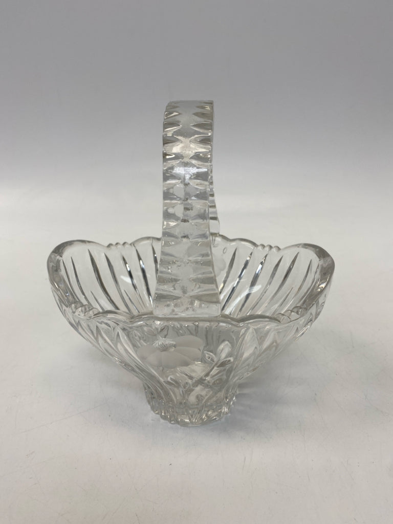 Clear Cut-Glass Candy Container