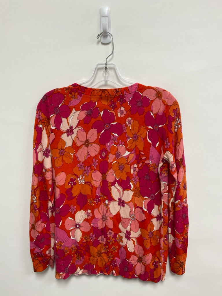Talbots Petite Size SP Orange Pink/Peach Flowers Petite Sweater