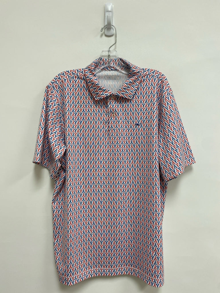 Vineyard Vines SIZE 18 White Navy/Red Lobster Polo Boy&