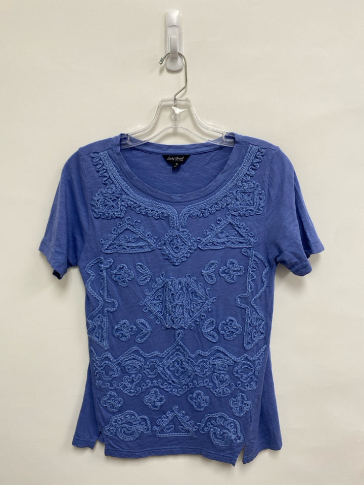Lucky Brand Size S Blue Piping Ladies Top