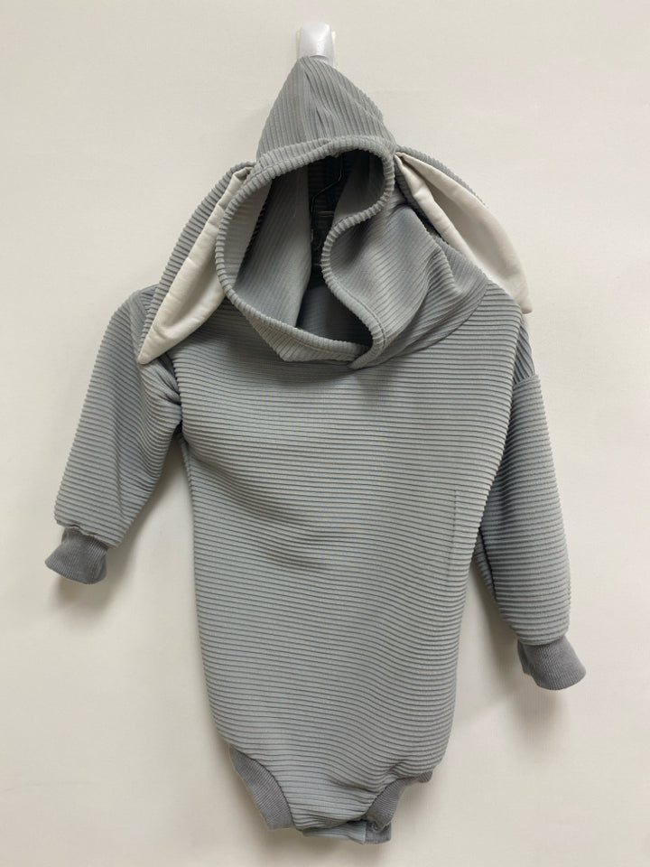 SIZE 3M Gray Ribbed Hooded Boy&