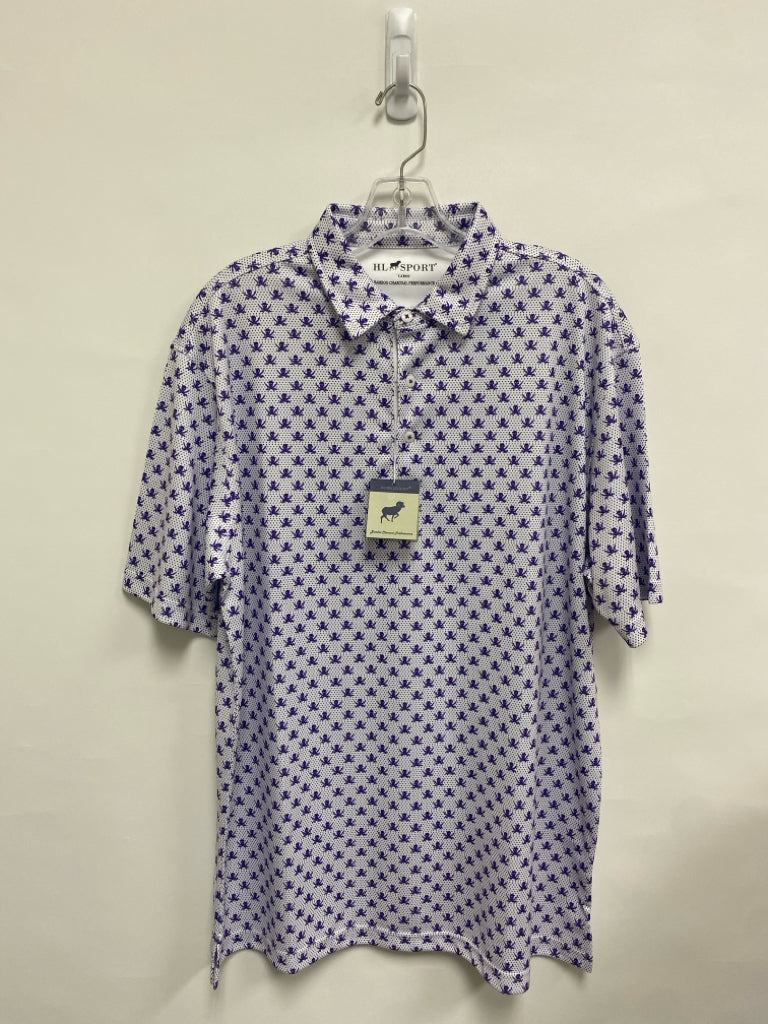 NWT Horn Legend Size L Purple/White Pirate Polo Men&