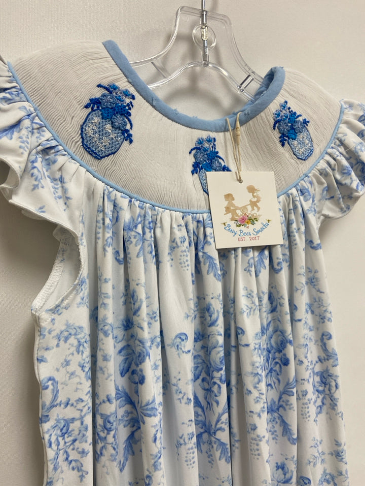 NWT SIZE 5 White Powder Blue Floral Girl&