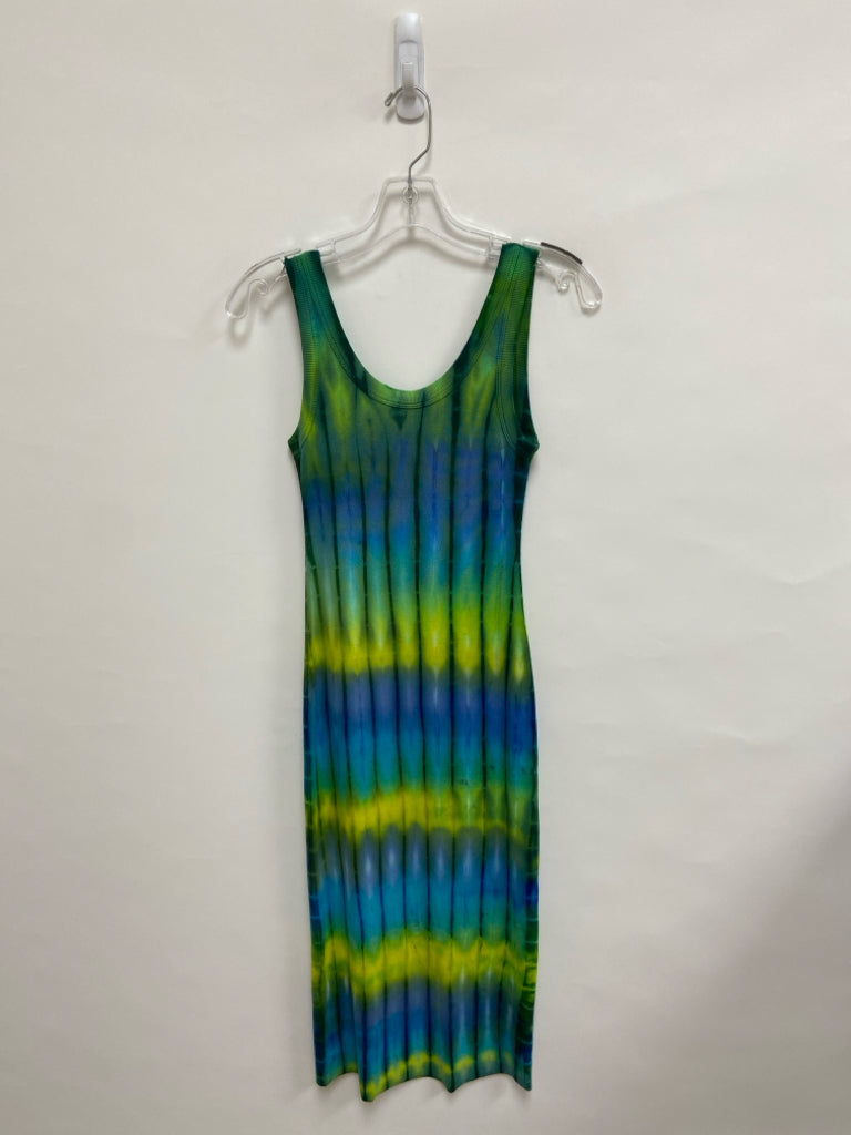 NWT COTTON CITIZEN Size S Green Blue Tie Dye Sleeveless Ladies Dress