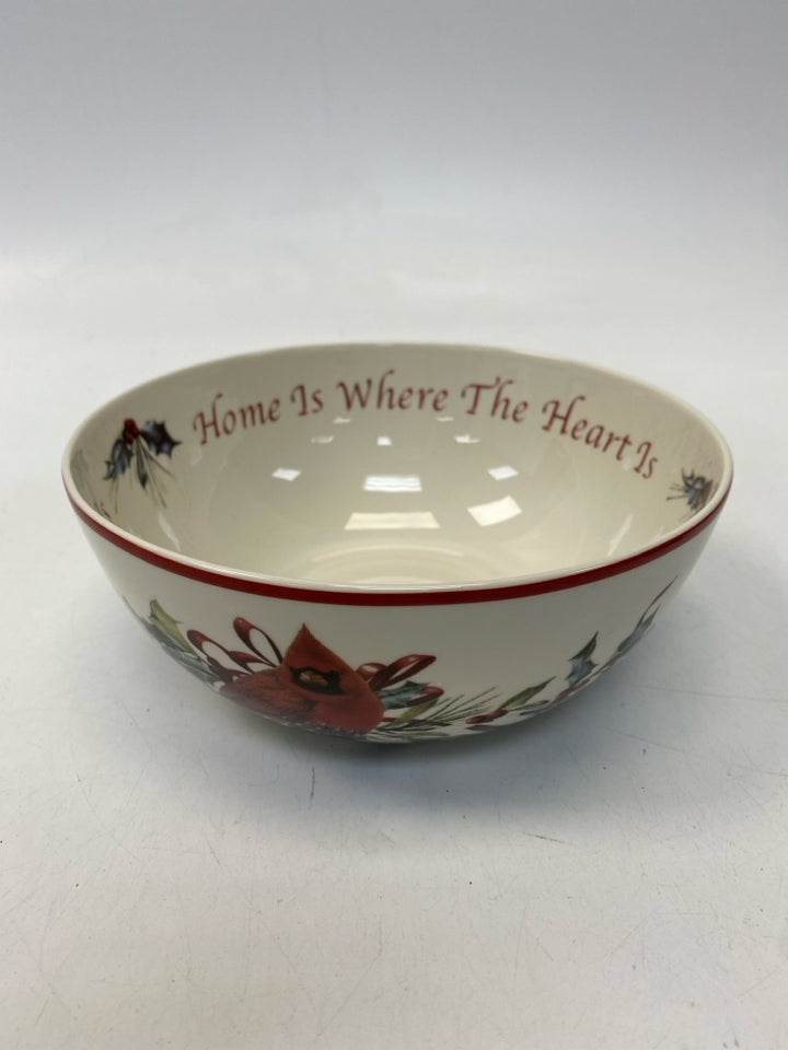 Lenox White Red/Green Cardinal Christmas